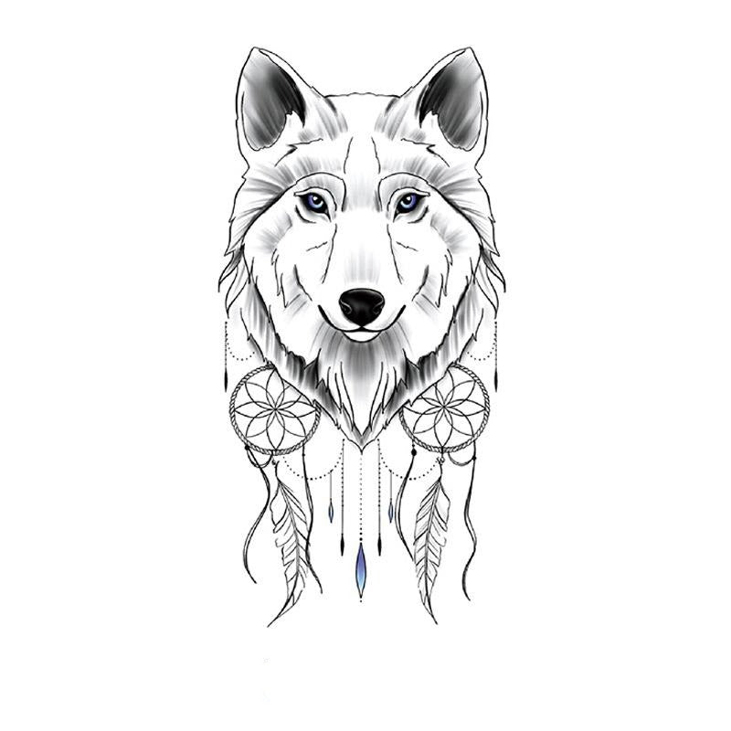 Tatouage Loup Dentelle