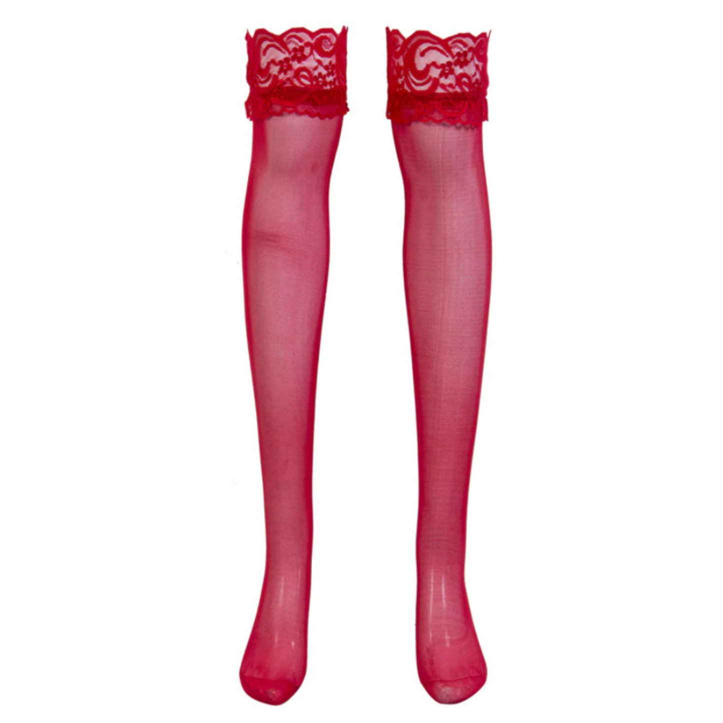 Bas Femme Dentelle Rouge