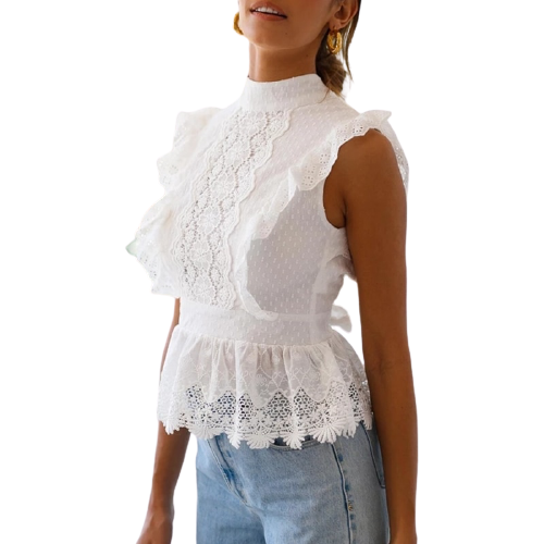 Blouse Blanche Dentelle Femme
