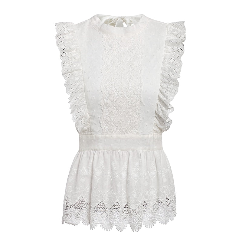 Blouse Blanche Dentelle