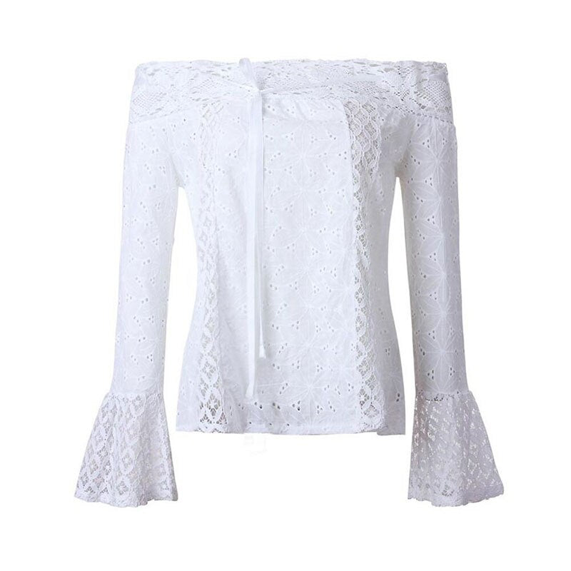 Blouse Femme Dentelle Blanc