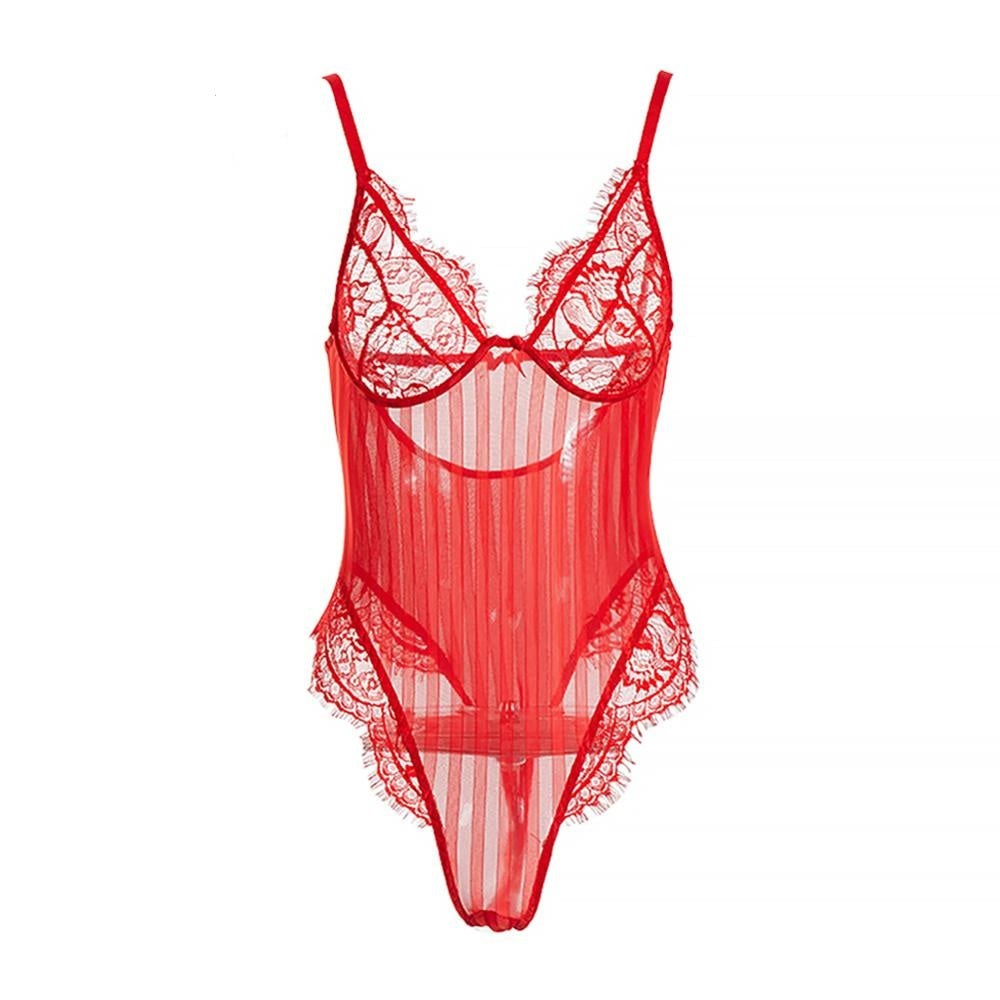 Body Caraco Dentelle Rouge