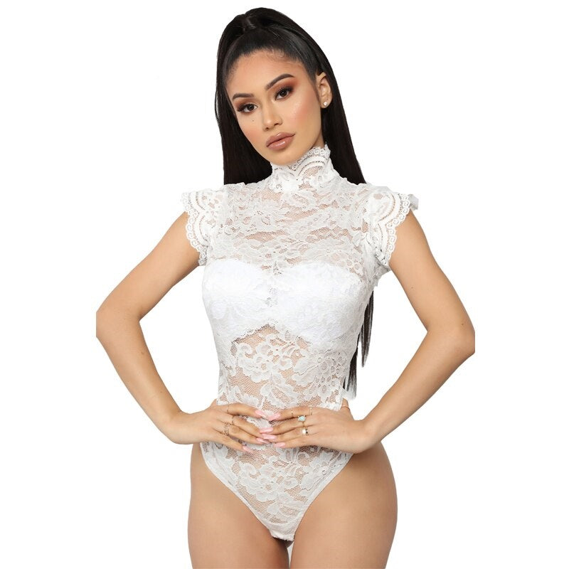 Body Dentelle Col Montant