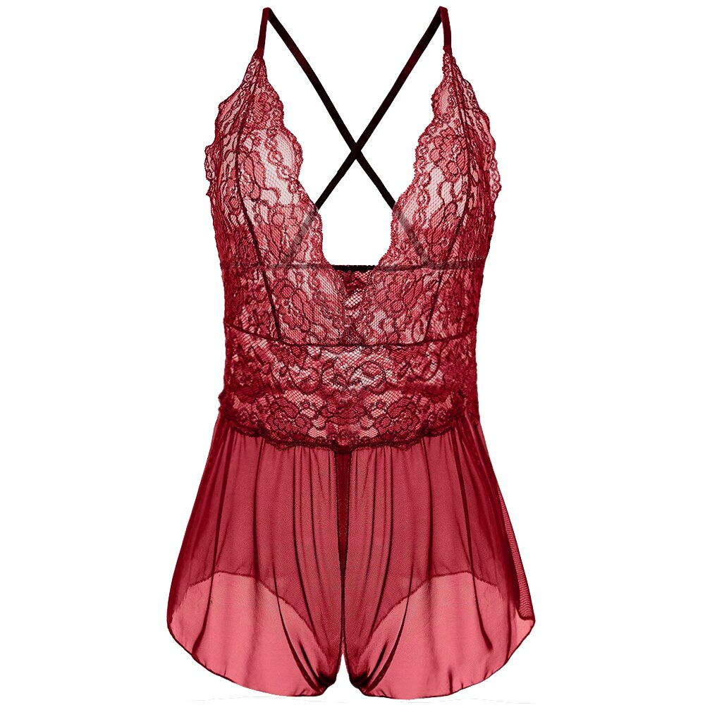 Body Dentelle Fendu Rouge Bordeaux