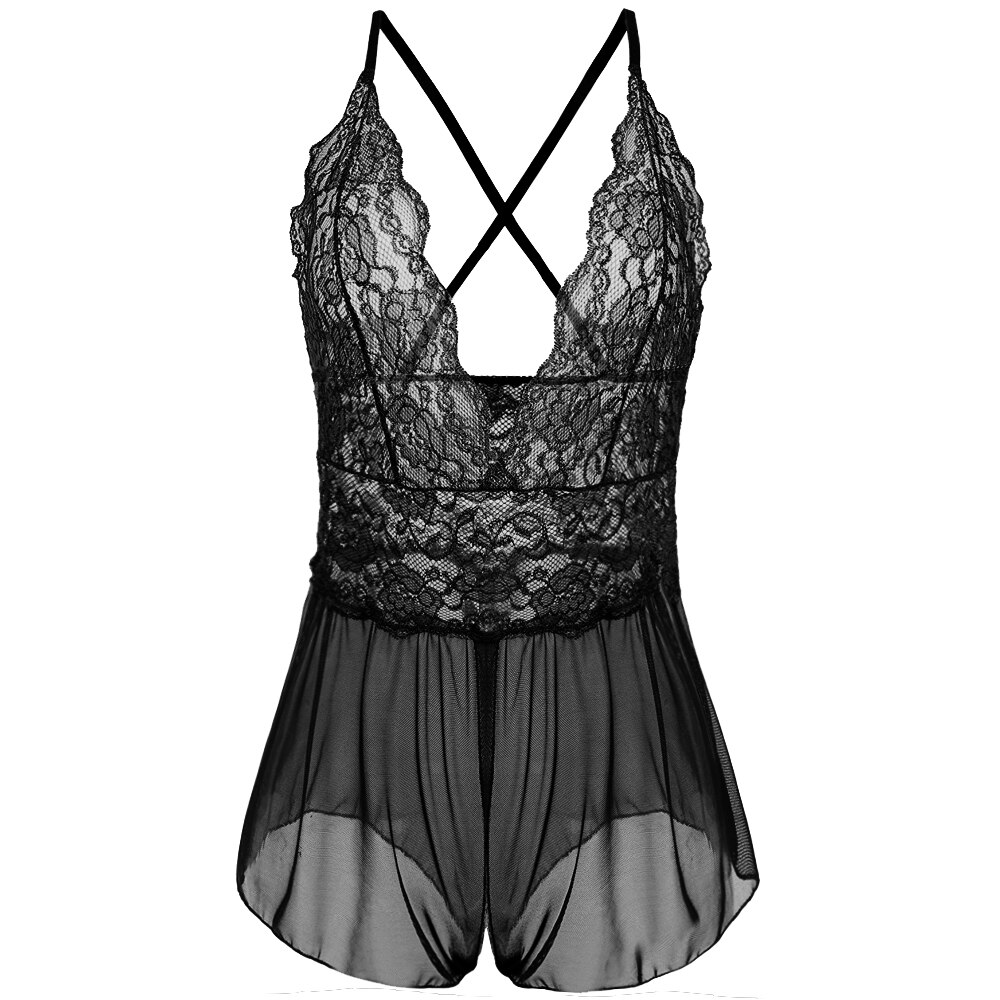 Body Dentelle Fendu Noir