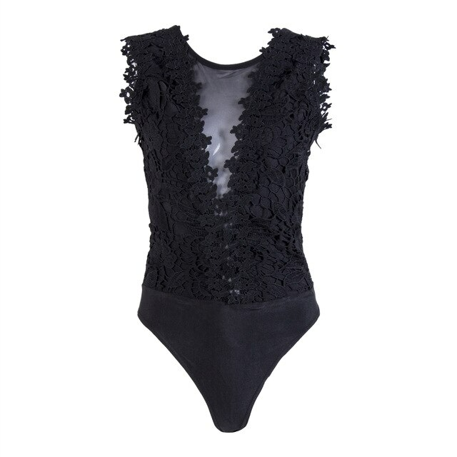 Body Dentelle Fleur Noir