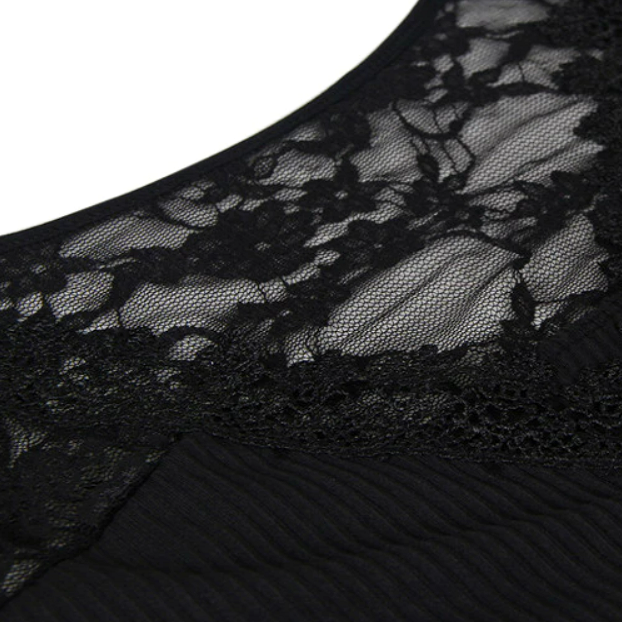 Body Dentelle Noir Manches Longues