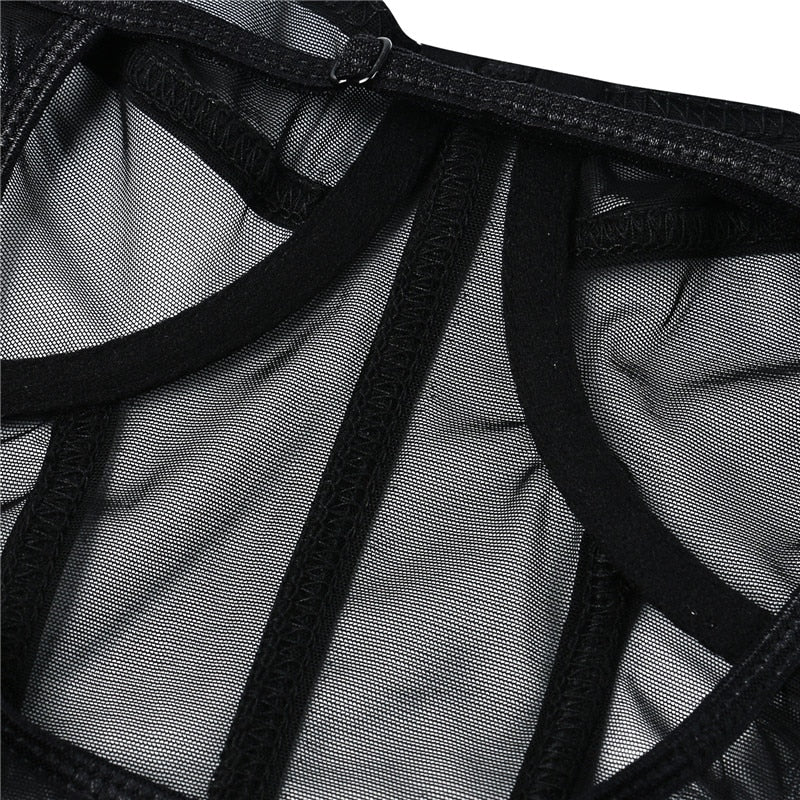 Body Dentelle Noir Transparent