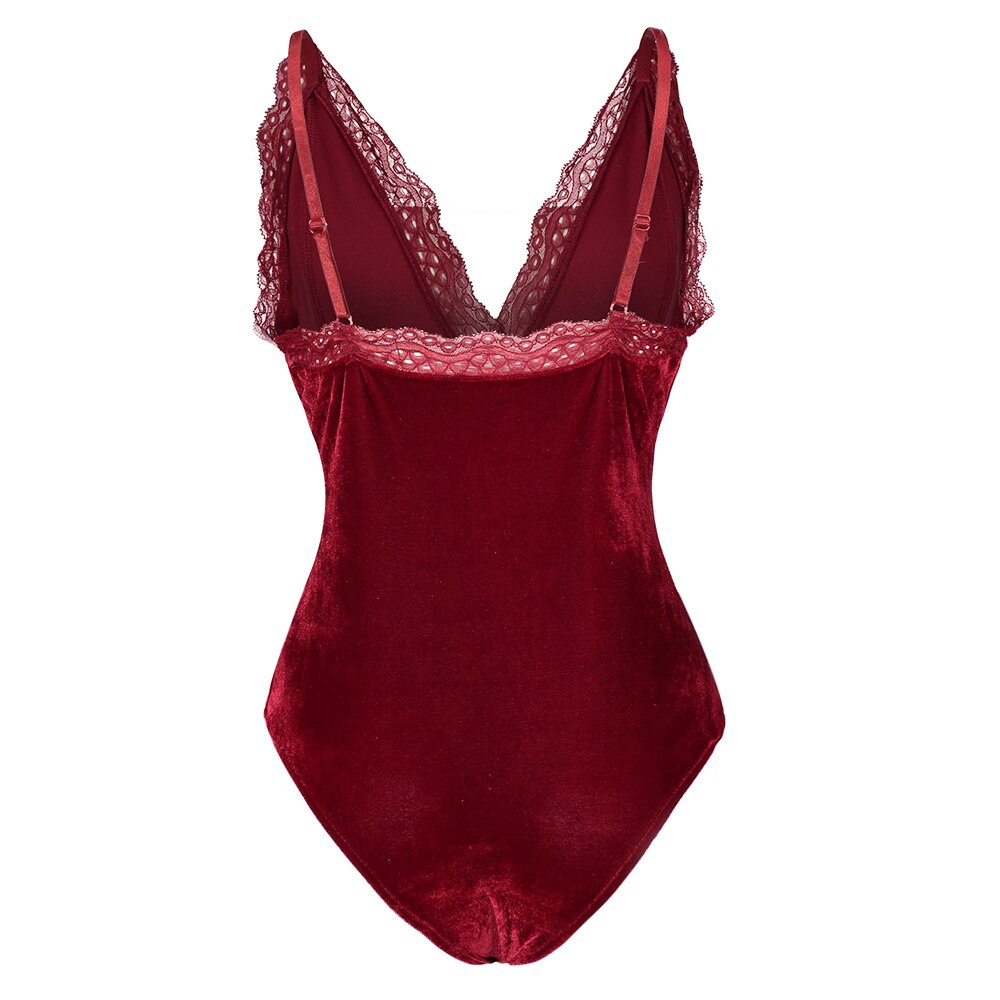 Body Dentelle Rouge Fonce Femme