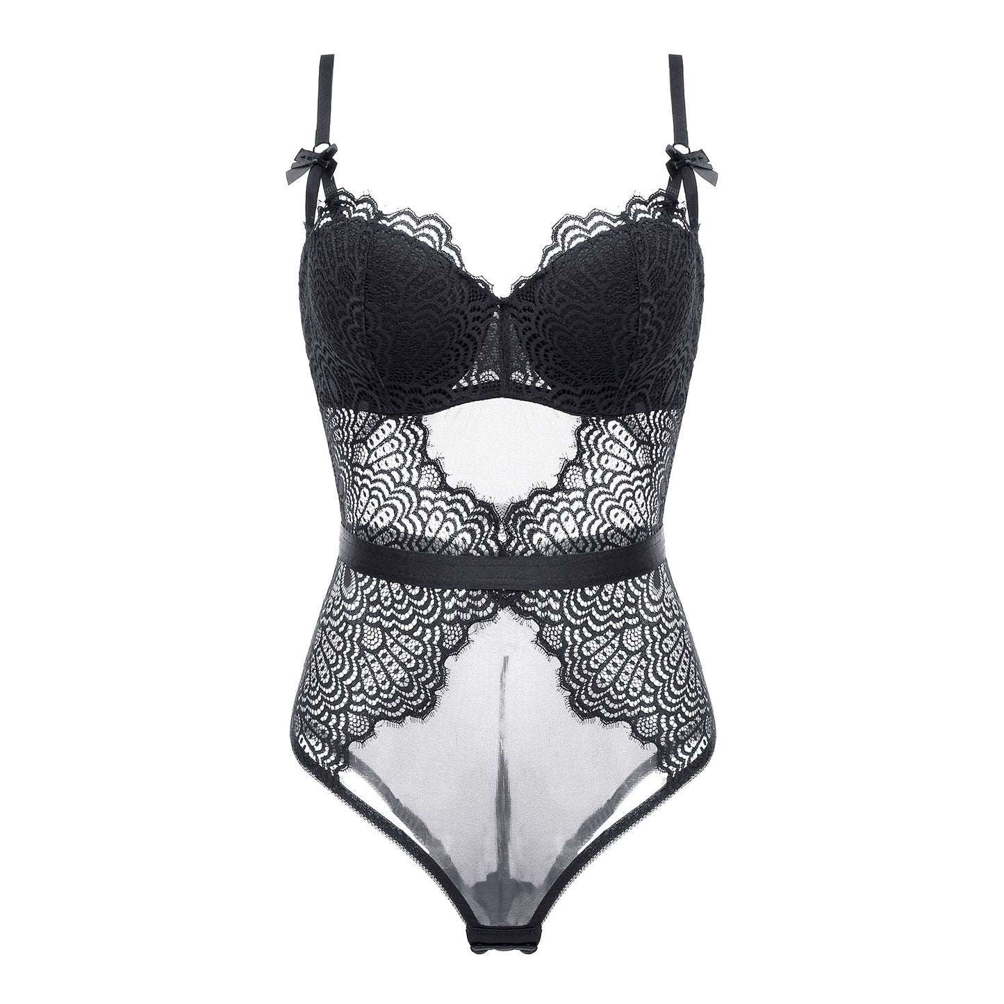 Body Dentelle Transparente Noir