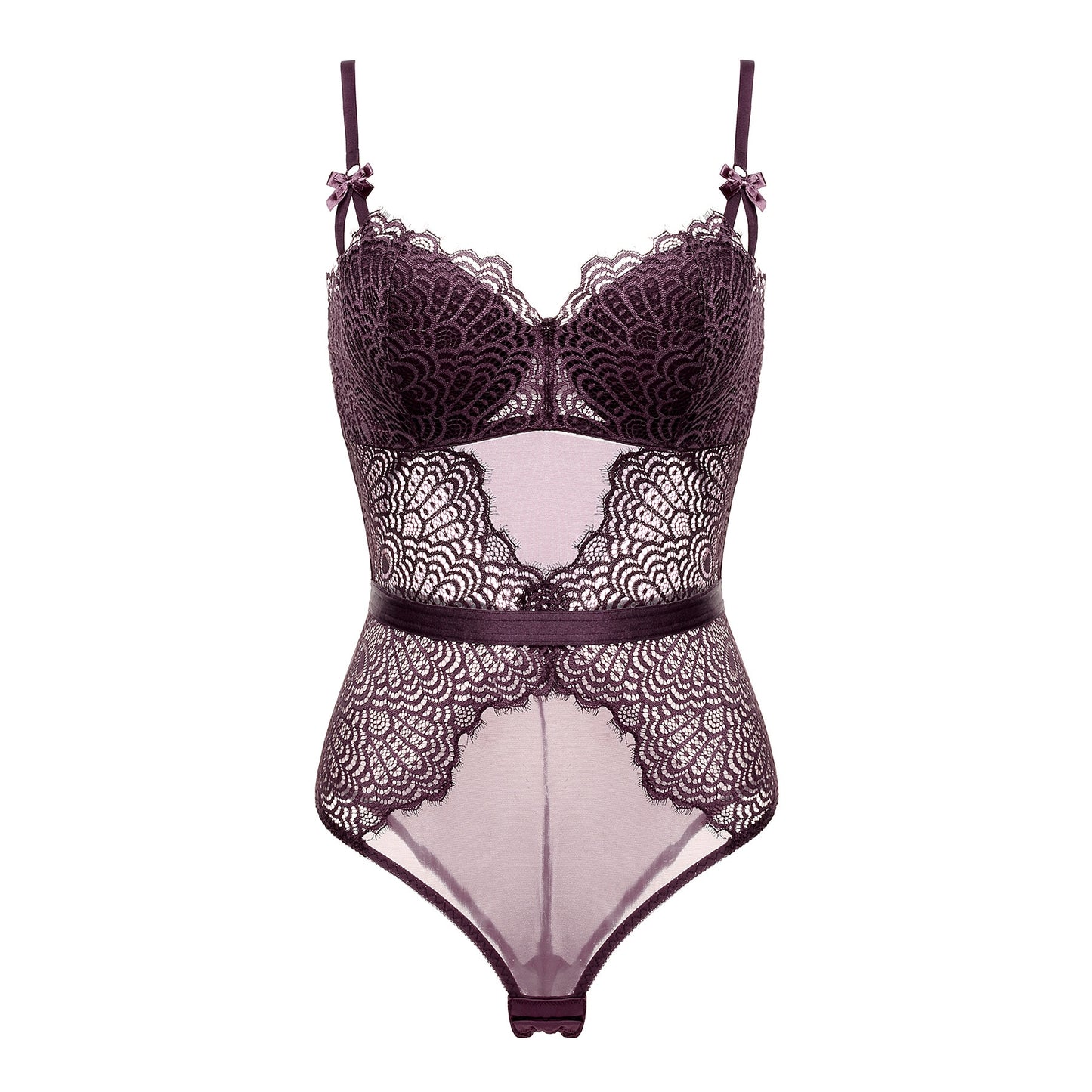 Body Dentelle Transparente Violet