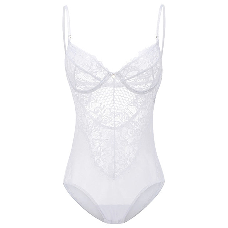 Body Femme Dentelle Sous-Vêtement Blanc