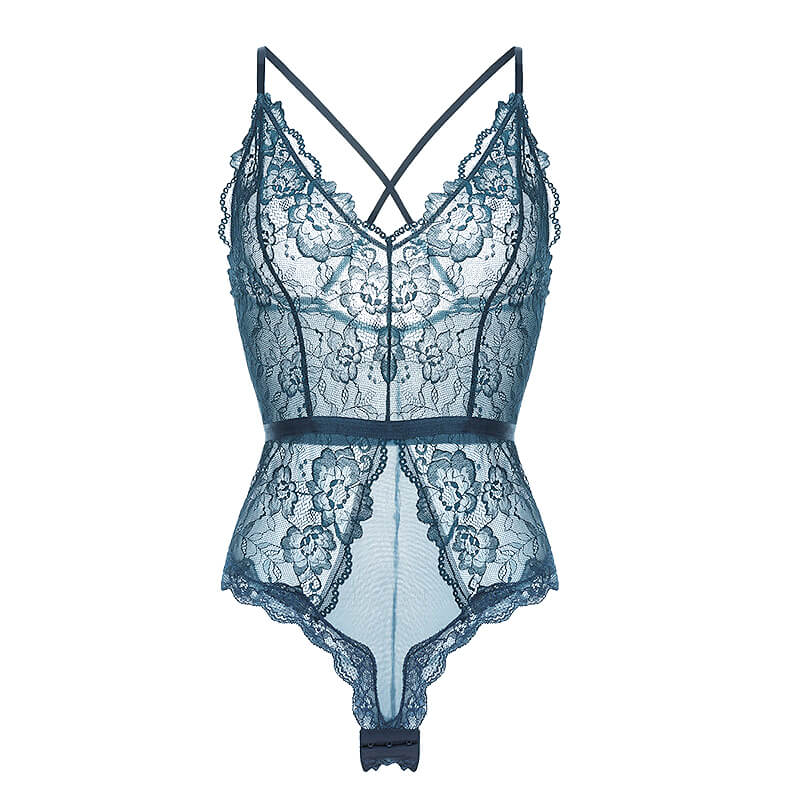 Body Femme Dentelle Bleu