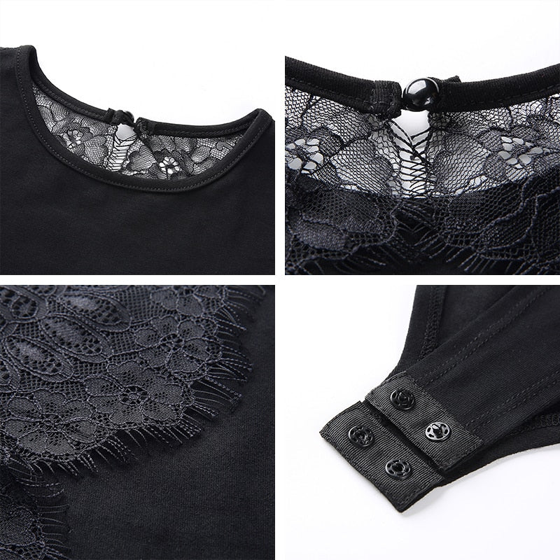 Body Noir Dos Dentelle
