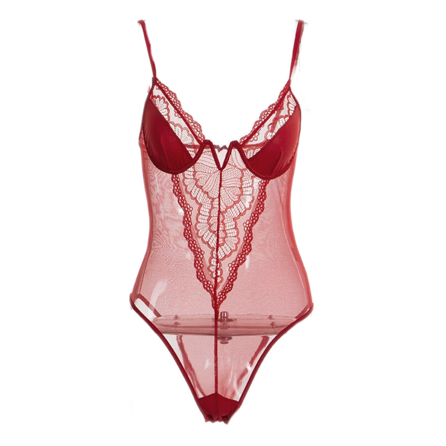 Bodysuit Femme Dentelle Rouge