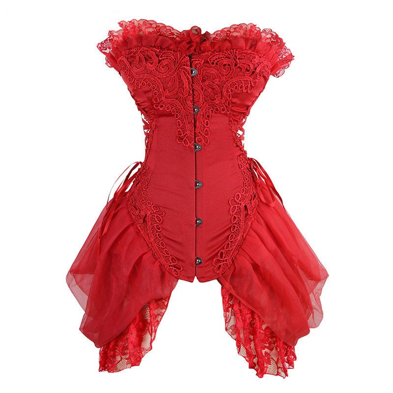Bustier Soirée Dentelle Rouge