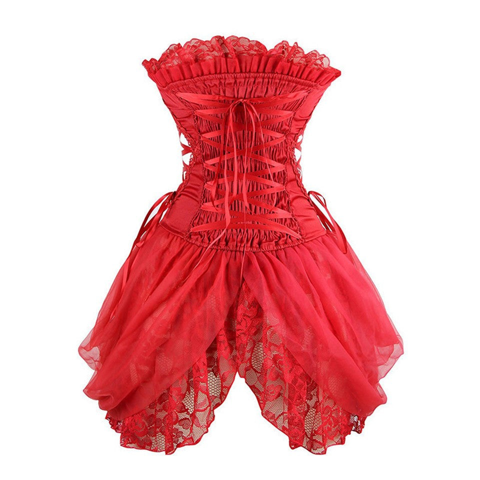 Bustier Soiree Dentelle Rouge