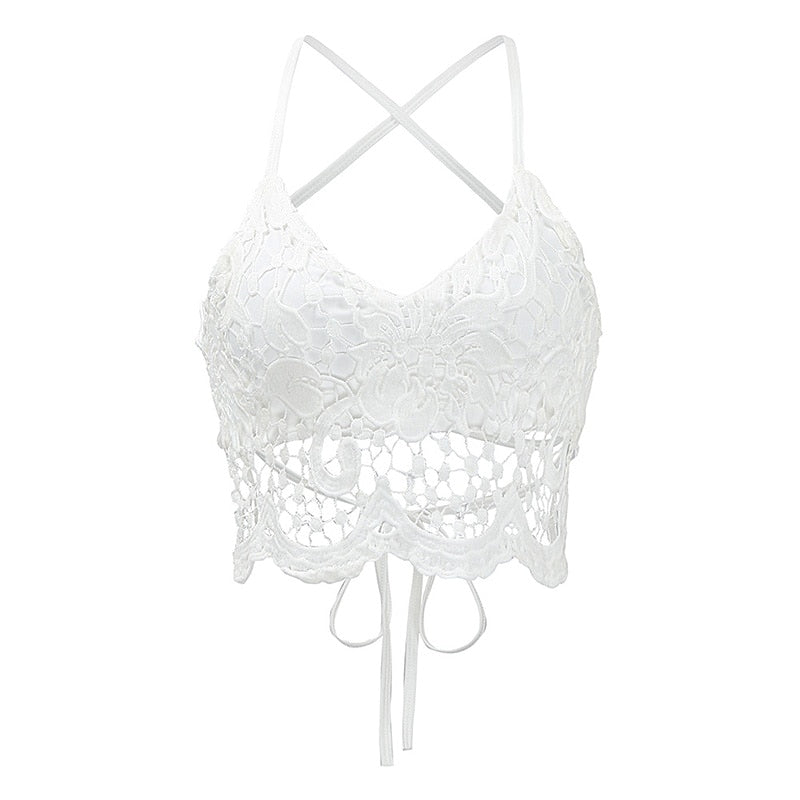 Caraco Dentelle Femme Blanc