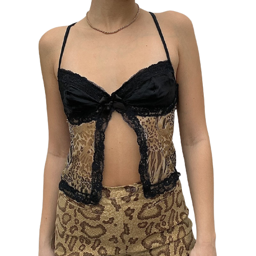 Caraco Léopard Dentelle Femme