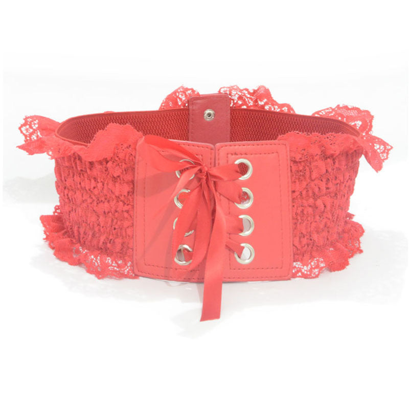 Ceinture Dentelle Rouge