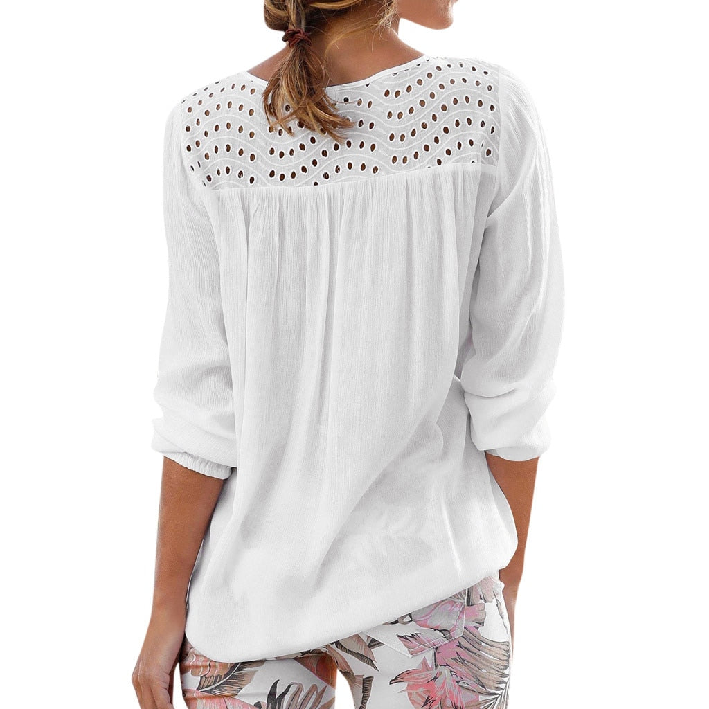 Chemisier Blanche Dentelle