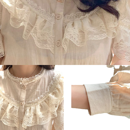 Chemisier Dentelle Beige