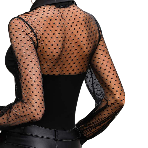 Chemisier Dentelle Noire Femme