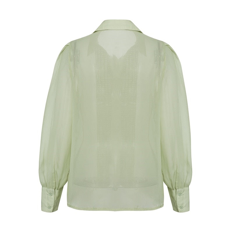 Chemisier Dentelle Vert Dos