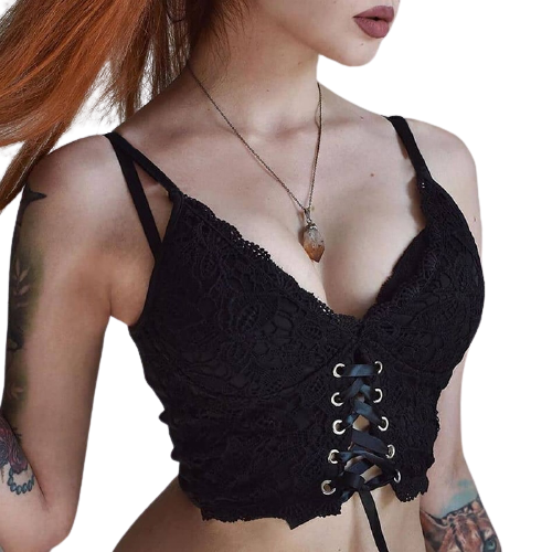 Corset Dentelle Crop Top Femme