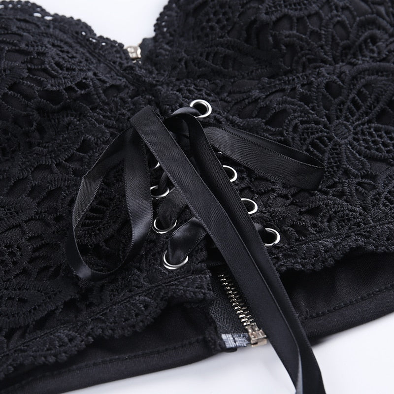 Corset Dentelle Crop Top