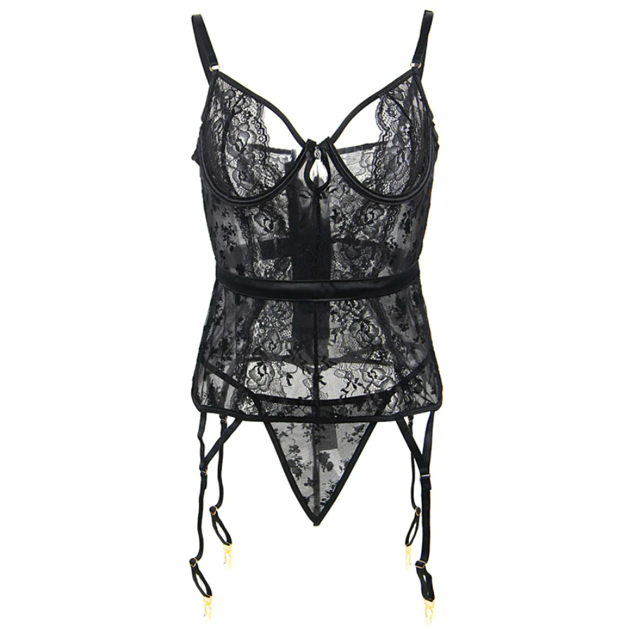 Corset Femme Dentelle Noir