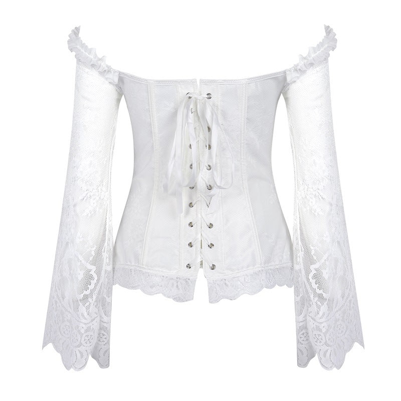 Corset Manche Longue Dentelle Blanche