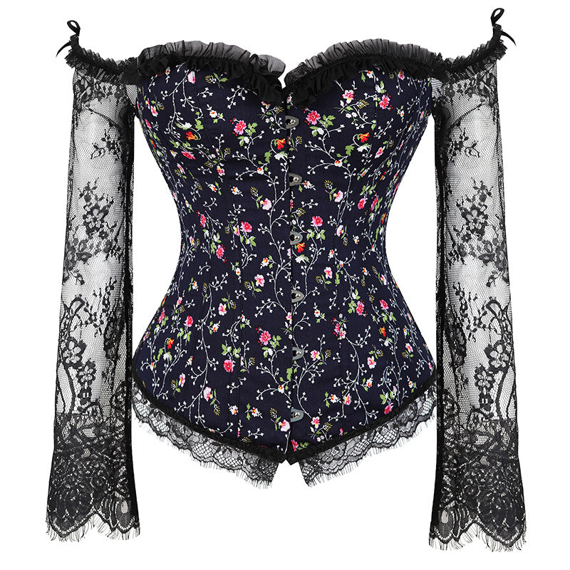 Corset Manche Longue Dentelle Noire