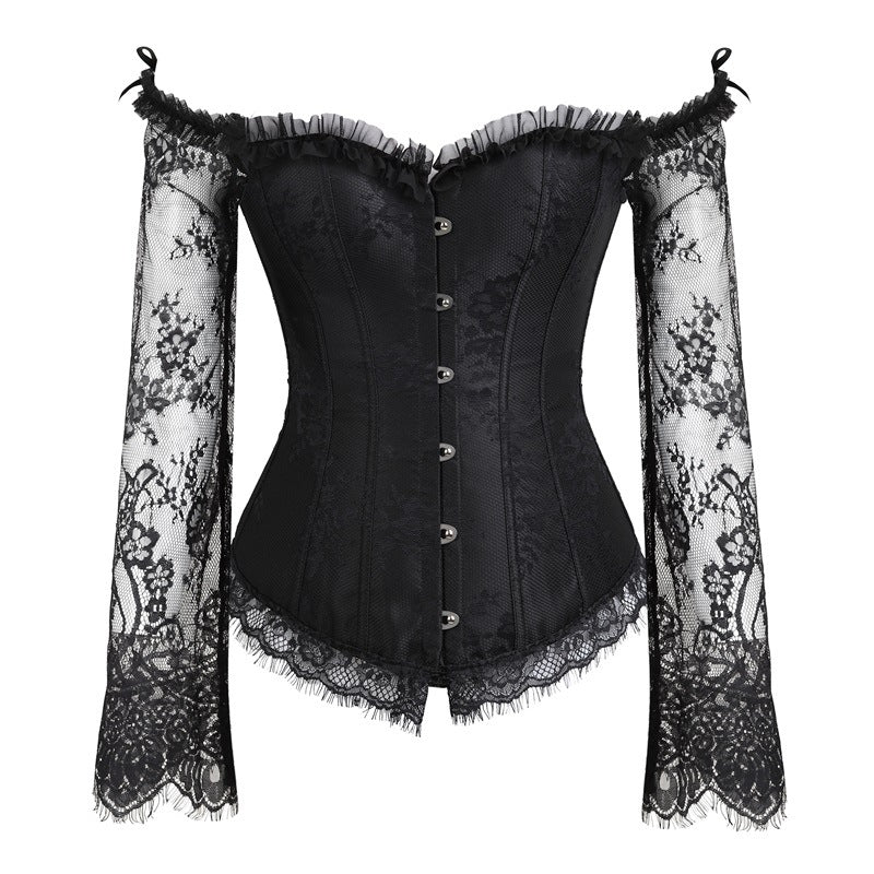 Corset Manche Longue Dentelle Noir
