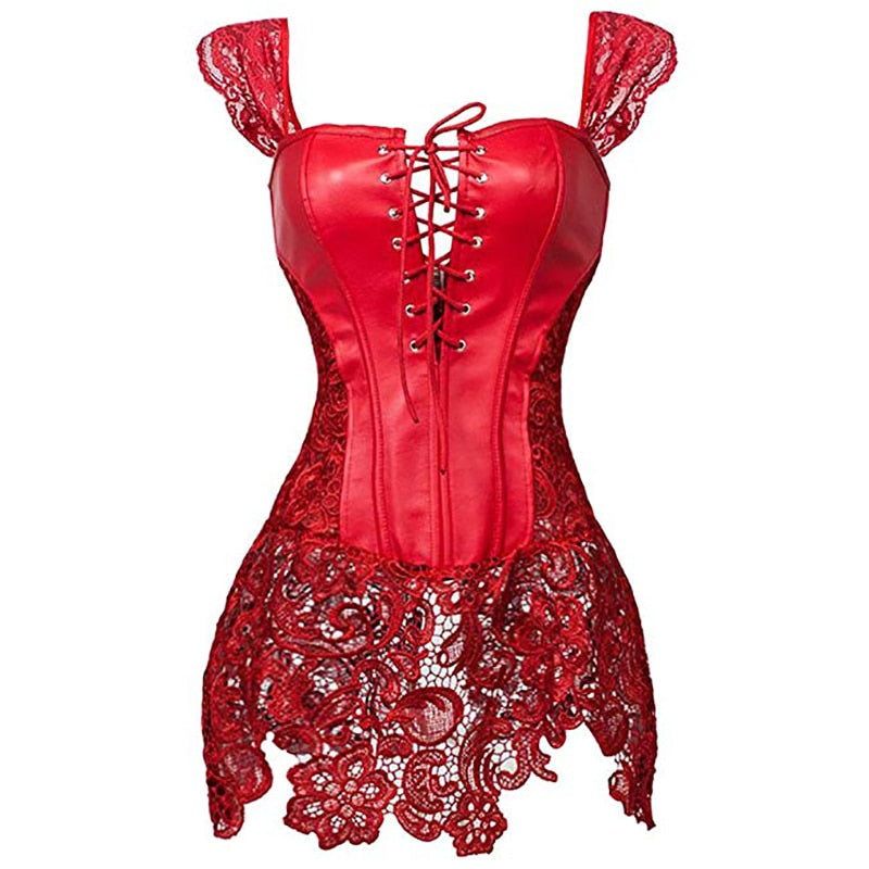 Corset en Dentelle Rouge