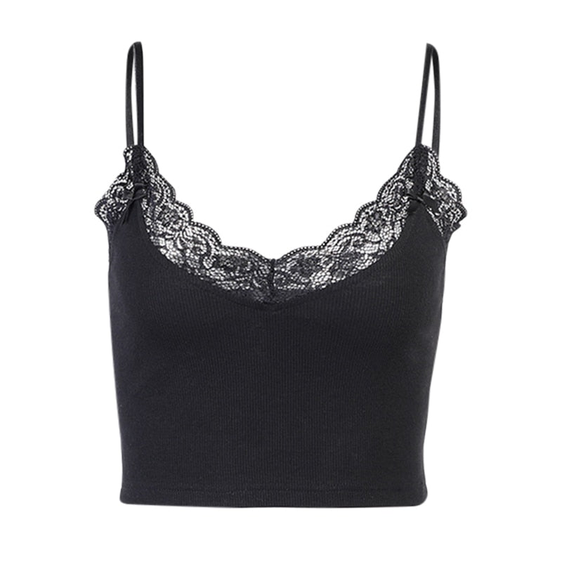 Crop Dentelle Noir