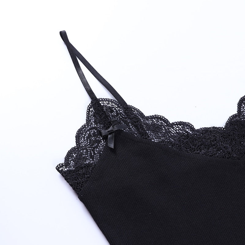 Crop Dentelle Noir