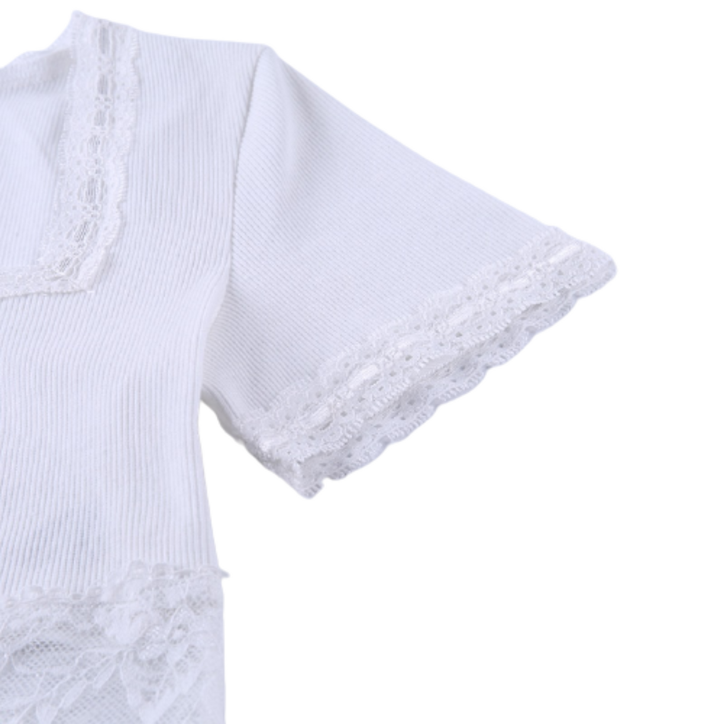 Crop Top Dentelle Blanche