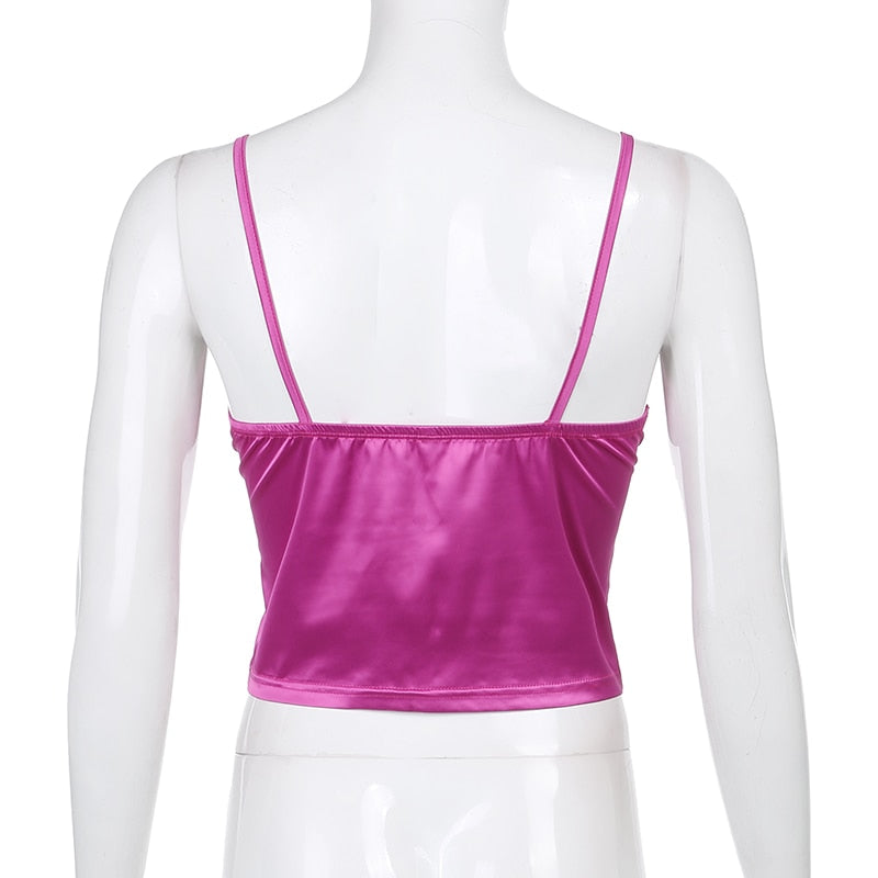 Crop Top Dentelle Rose Dos
