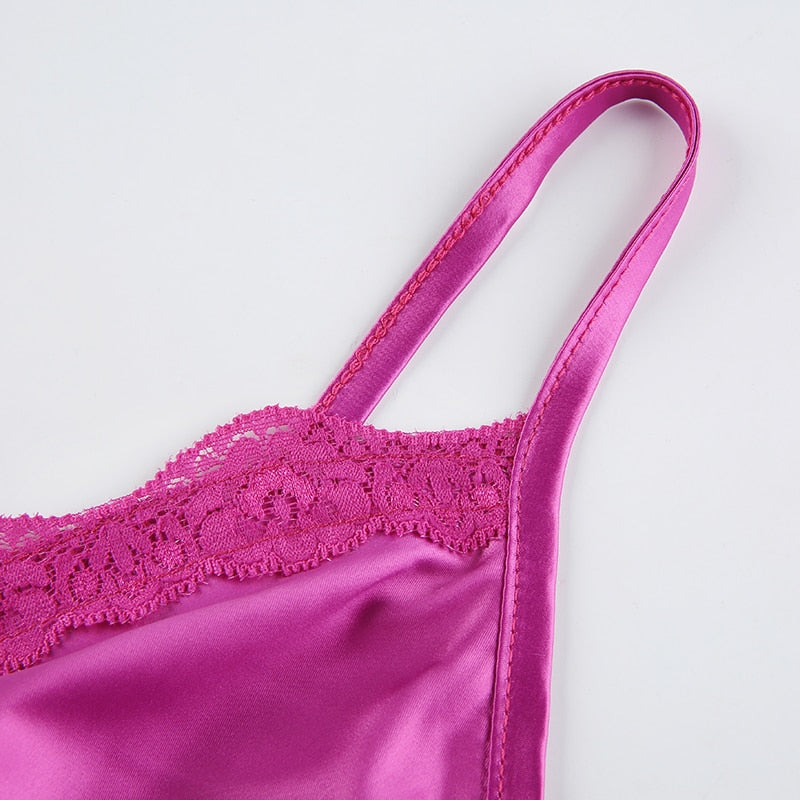 Crop Top Dentelle Rose