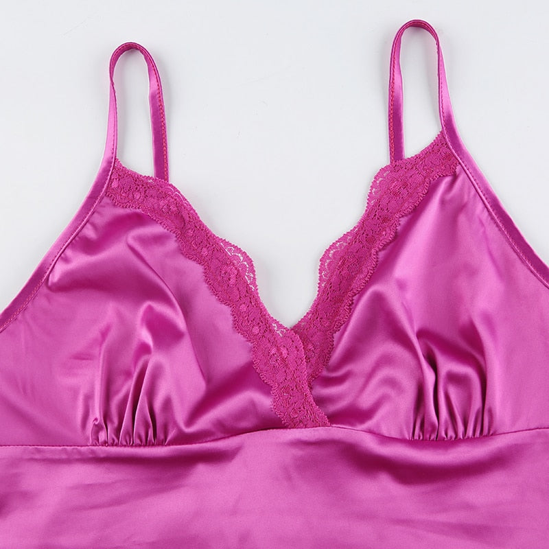 Crop Top Dentelle Rose