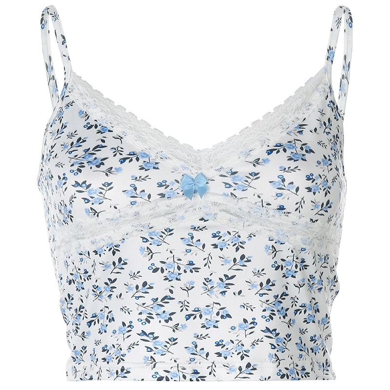 Débardeur Dentelle Bleu