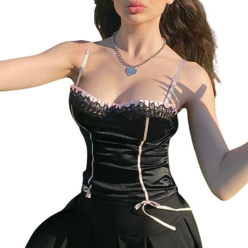 Débardeur Noir Dentelle Femme