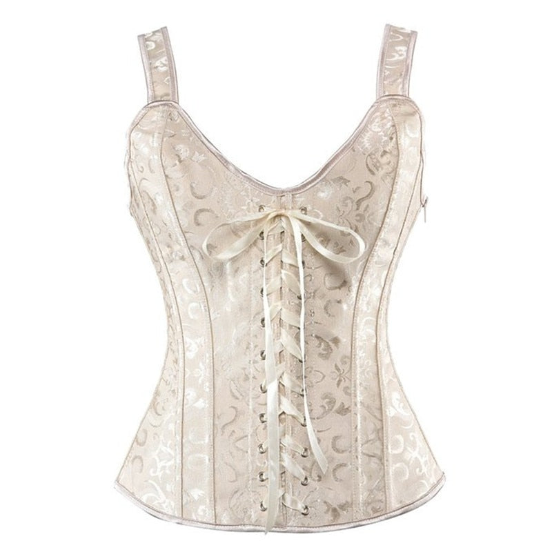Haut Corset Dentelle Beige