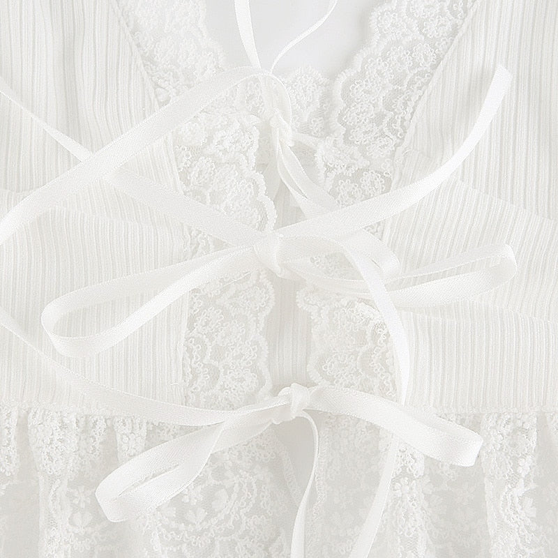 Haut Court Dentelle Blanc