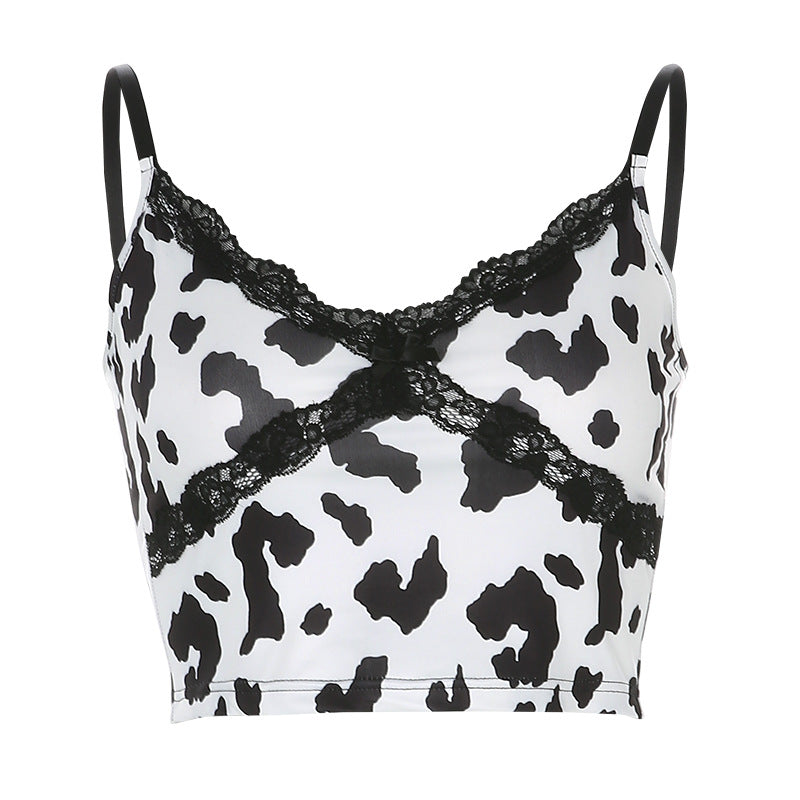 Haut Dentelle Crop Top Blanc