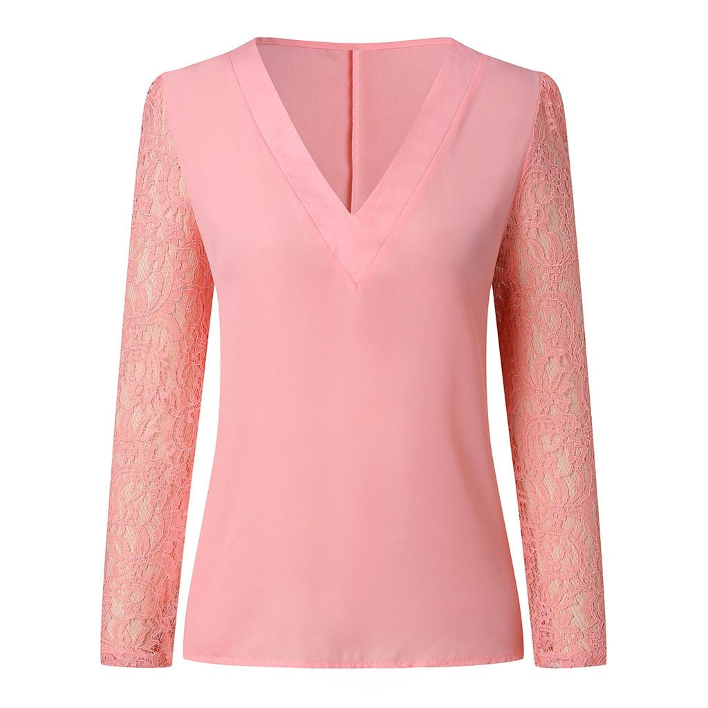 Haut Dentelle Femme Chic Rose