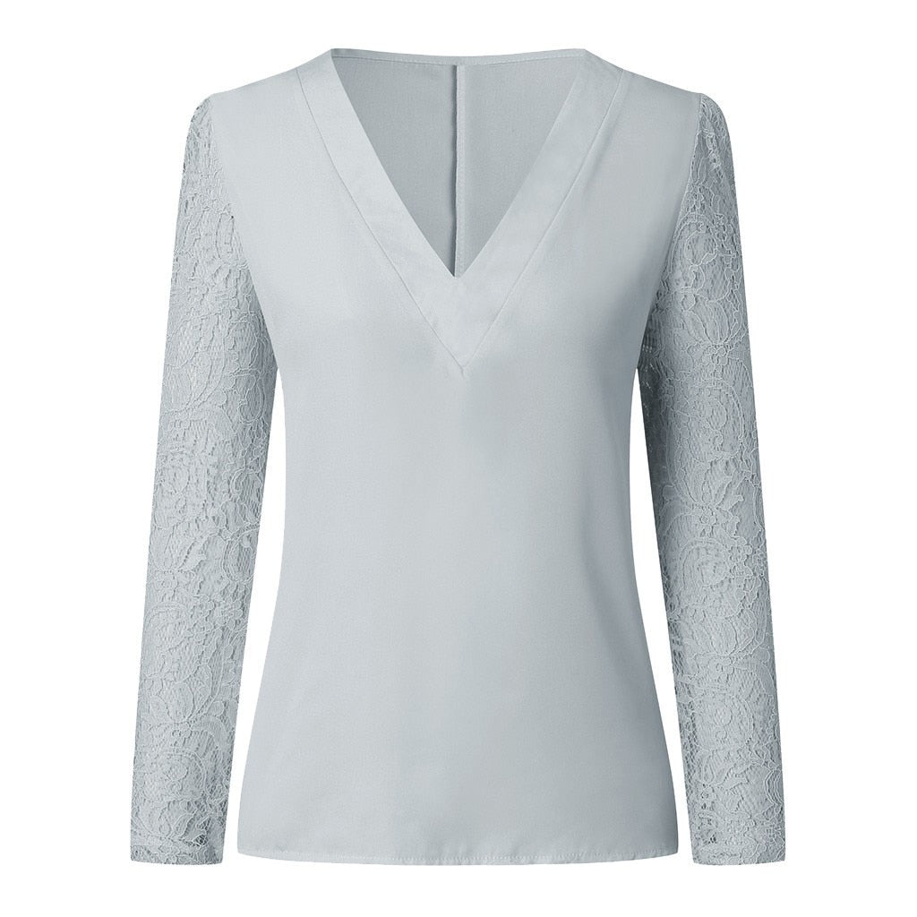 Haut Dentelle Femme Chic Gris