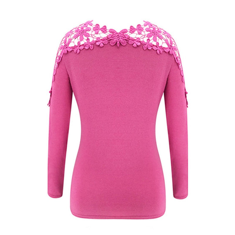 Haut Dentelle Manche Longue Dos
