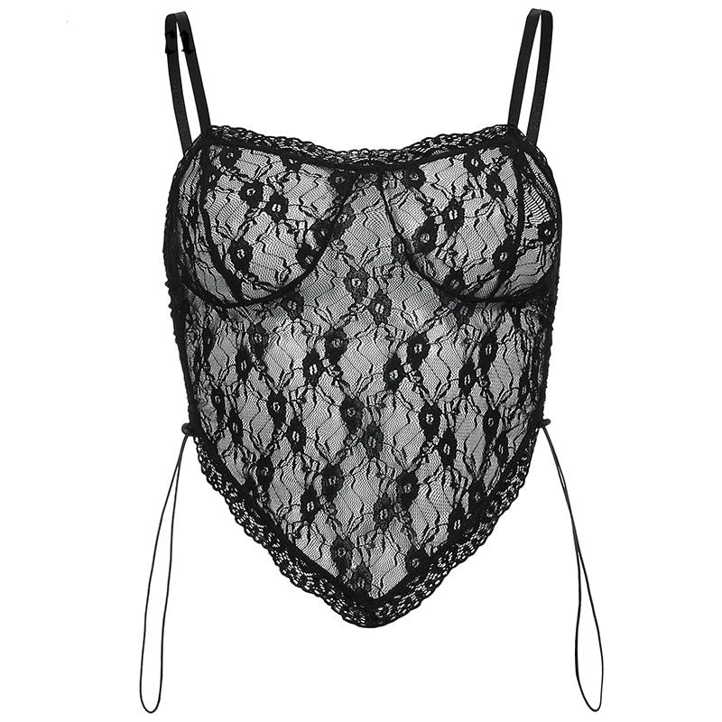 Haut Dentelle Noir Transparent